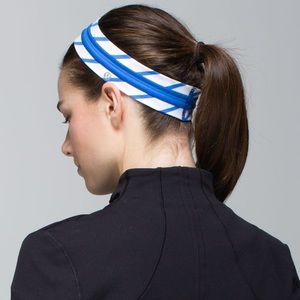 Blue and White Striped Lululemon Headband
